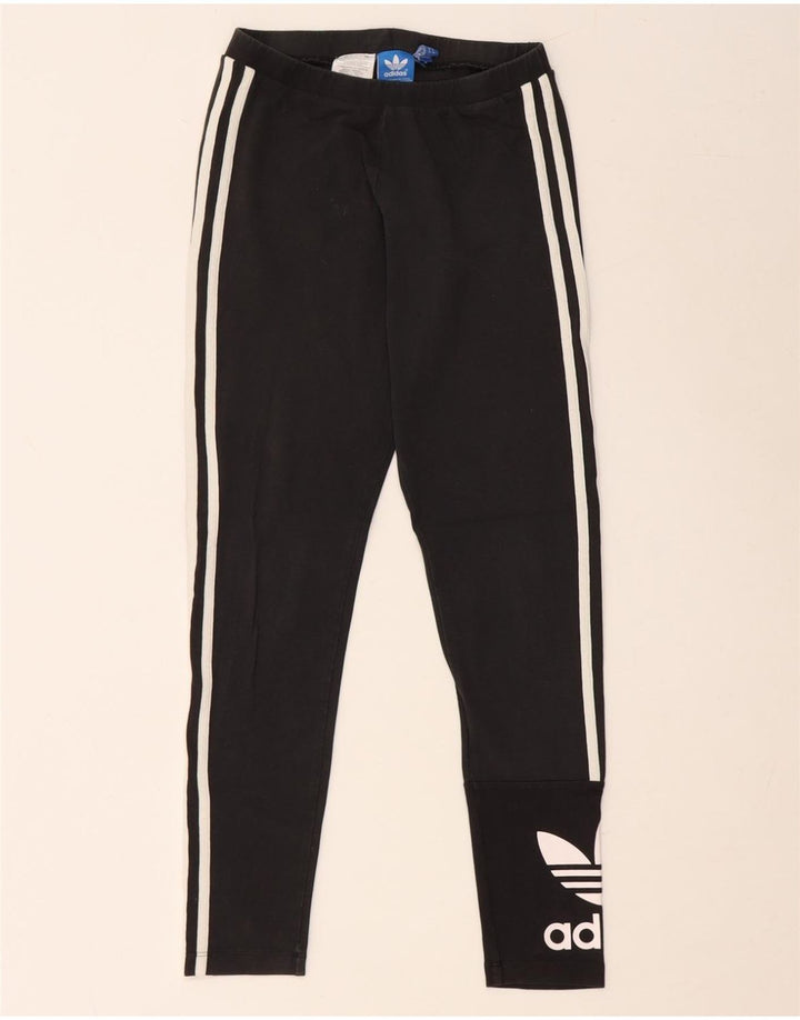 Leggings ADIDAS pentru femei, UK 10, bumbac negru