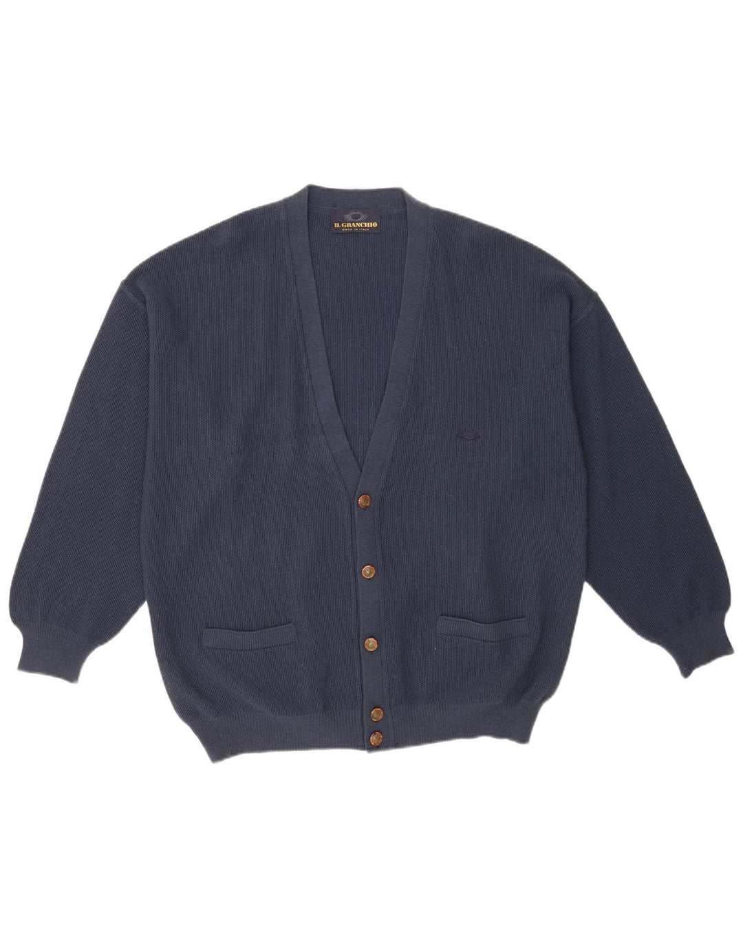 Pulover cardigan bărbați Il Granchio Lână mare, albastru
