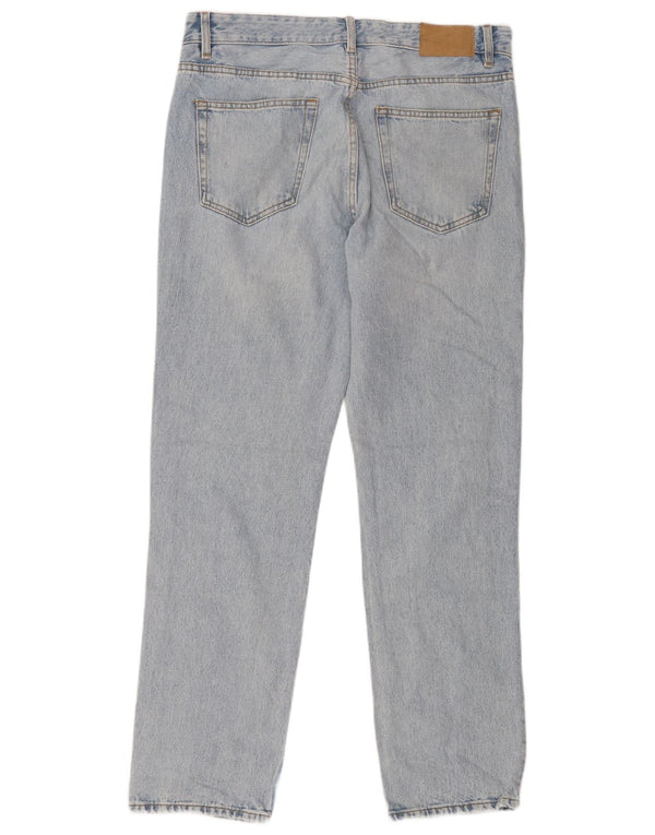 Blugi drepți pentru bărbați Zara EU 42 Large W32 L32 Blue Bumbac