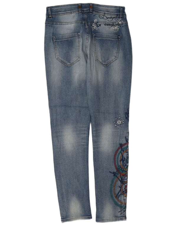 Blugi Desigual Boyfriend Fit Graphic Slim W24 L30 Blue Floral
