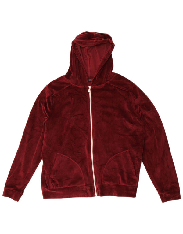 Marks & Spencer Womens Oversized Zip Hoodie Sweater UK 12 Medium Burgundy