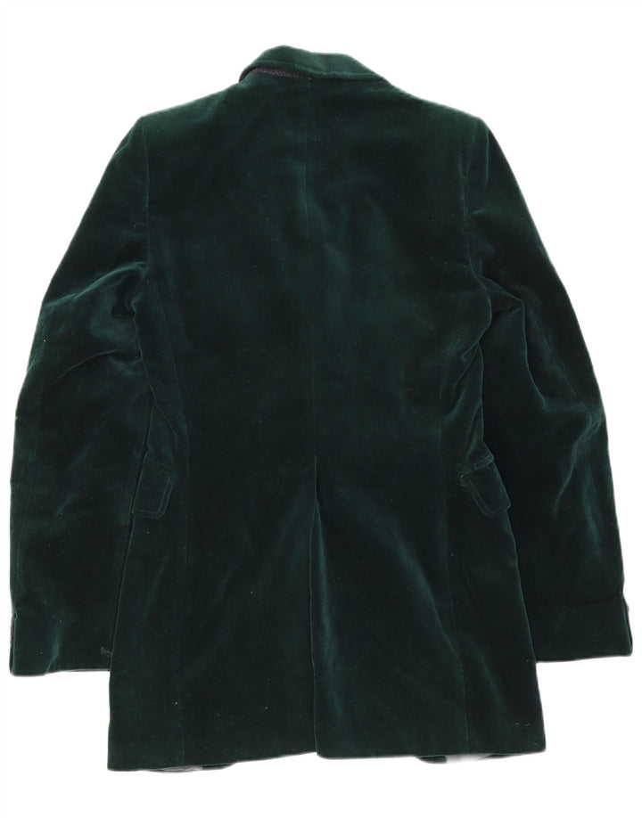 Jachetă vintage pentru bărbați din catifea cu 1 nasture, UK 36, verde mică