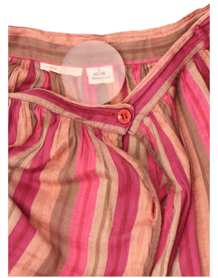 VINTAGE Fusta plisată cu talie înaltă pentru femei, mare W26, cu dungi multicolore