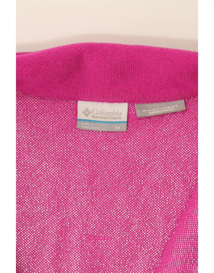 COLUMBIA Womens Omni-Heat Tracksuit Top Jacket UK 14 Medium Pink Polyester Vintage Columbia and Second-Hand Columbia from Messina Hembry 