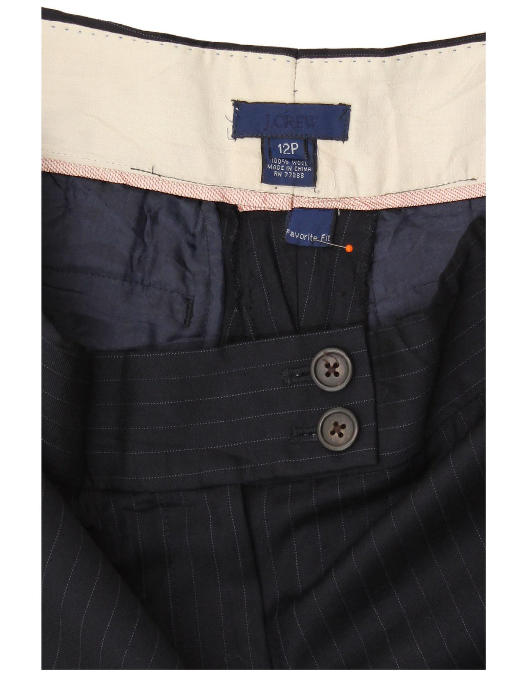 Pantaloni chino pentru femei J. CREW Favorite Fit US 12 Large W32 L29 Bleumarin