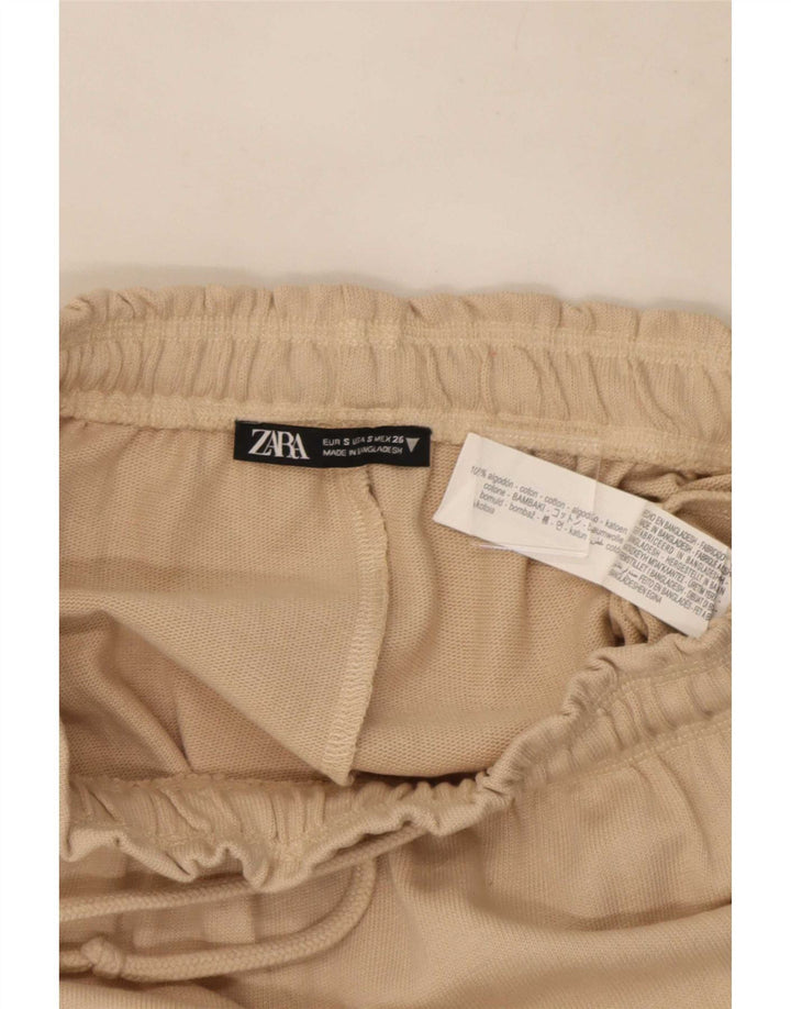 Fusta Midi Zara Femei Mic W26 Bej Bumbac