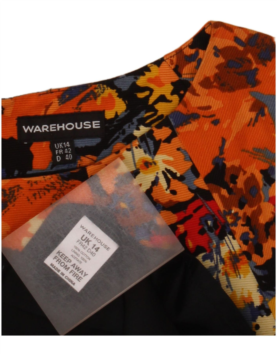 Rochie Shift pentru femei Warehouse UK 14 Medium Multicolor Floral Bumbac