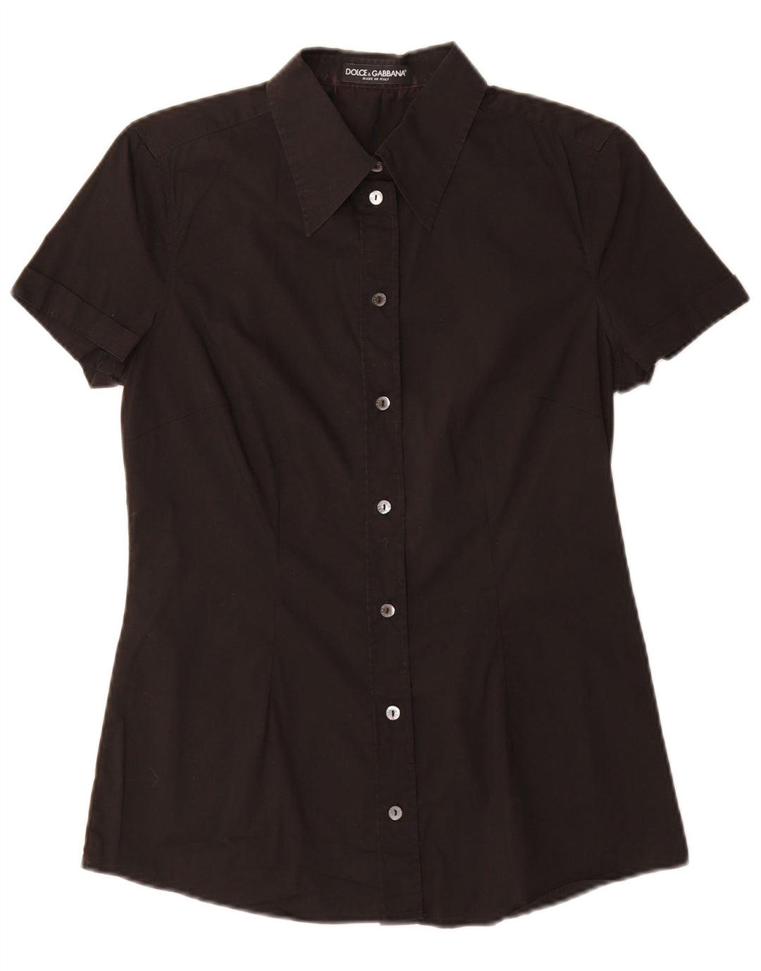 Cămașă cu mânecă scurtă pentru femei Dolce & Gabbana IT 42 bumbac mediu negru