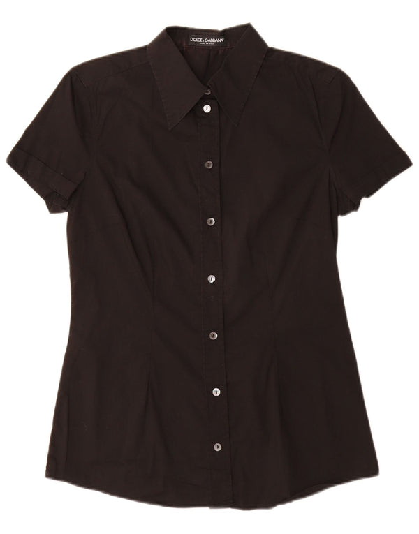 Cămașă cu mânecă scurtă pentru femei Dolce & Gabbana IT 42 bumbac mediu negru