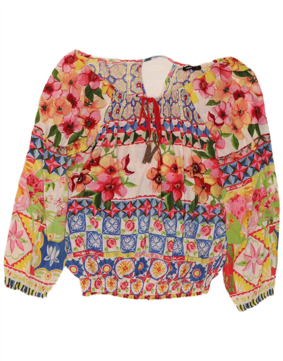 DESIGUAL Bluză supradimensionată pentru femei UK 16, mare, multicoloră, florală