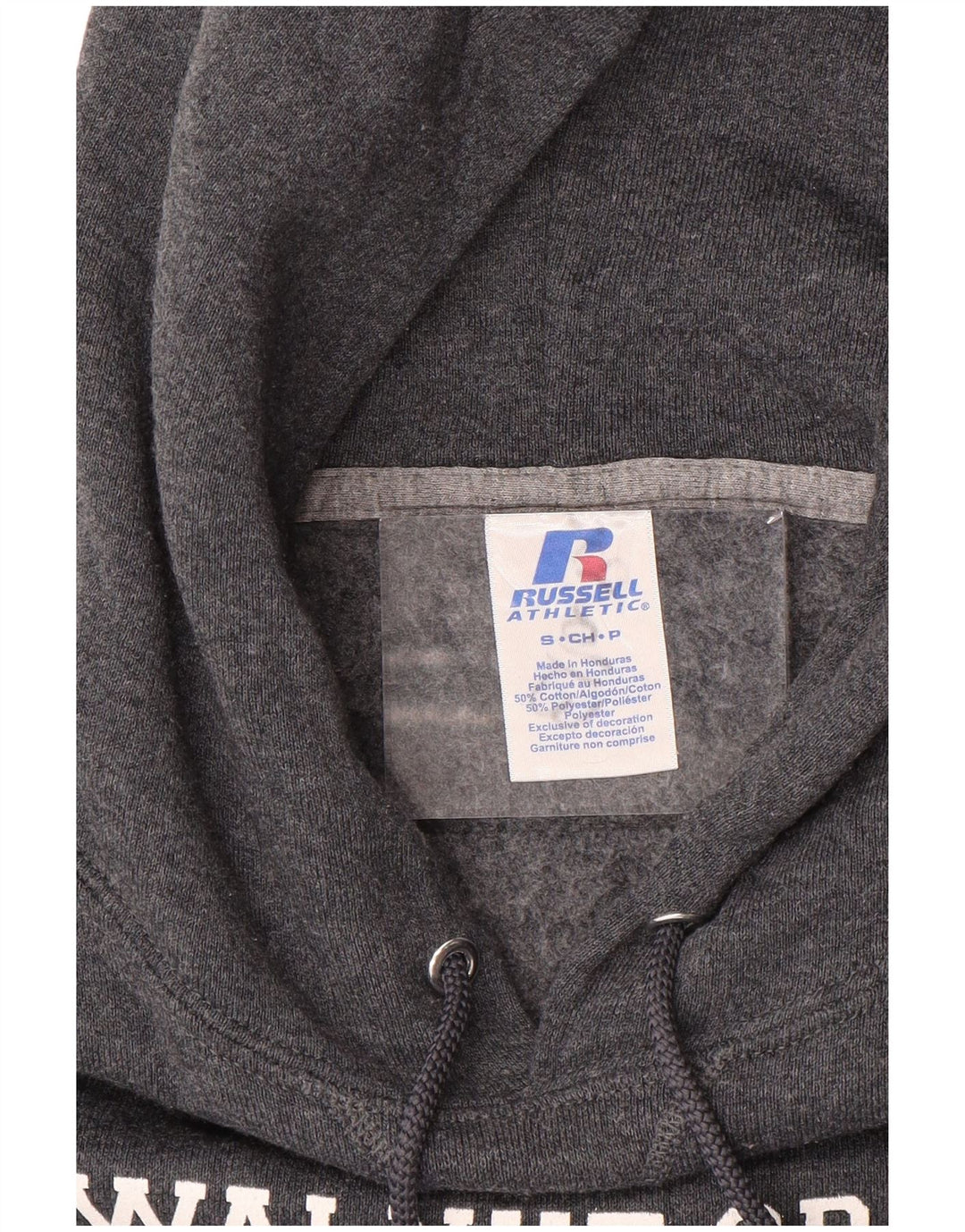 RUSSELL ATHLETIC Pulover cu glugă cu grafic Wildcats pentru bărbați, bumbac mic, gri