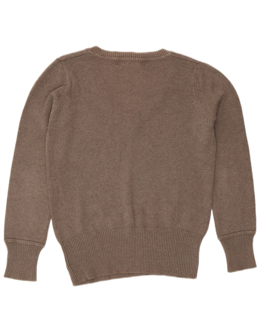 Pulover pentru femei cu decolteu în V Zara UK 14 Maro Mediu