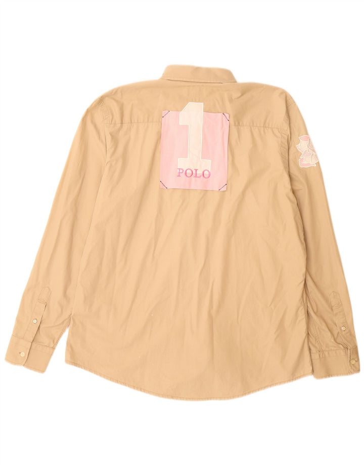 Cămașă grafică pentru bărbați LA MARTINA 2XL bumbac bej