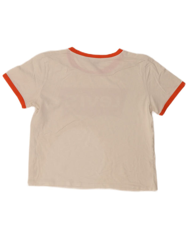Tricou cu grafic crop Levi's pentru femei Top UK 14 Medium White