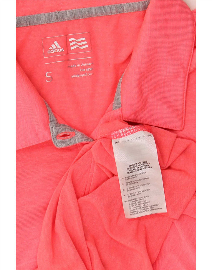 Tricou polo Adidas pentru femei UK 10 Poliester roz mic