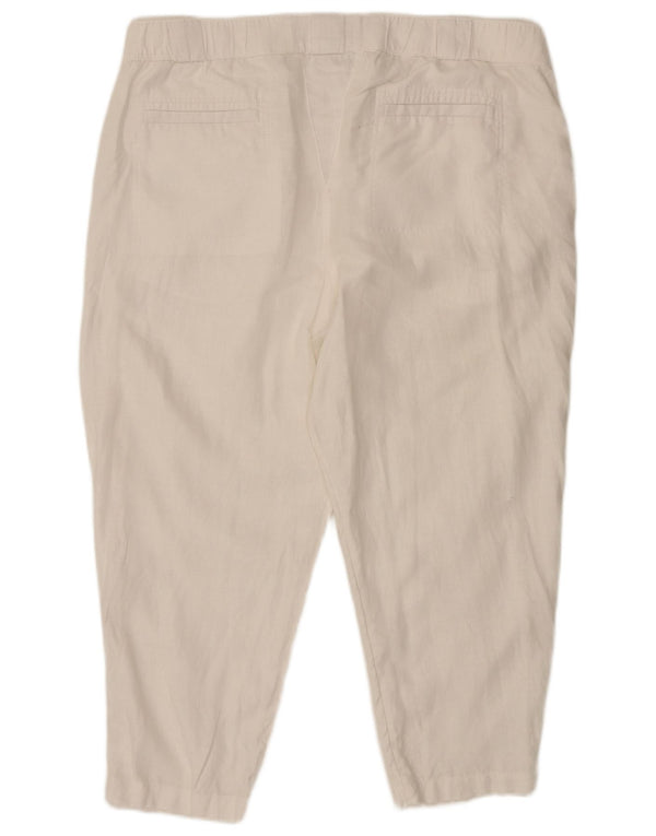 Pantaloni tăiați conici pentru femei Marks & Spencer UK 20 2XL W40 L25 Alb
