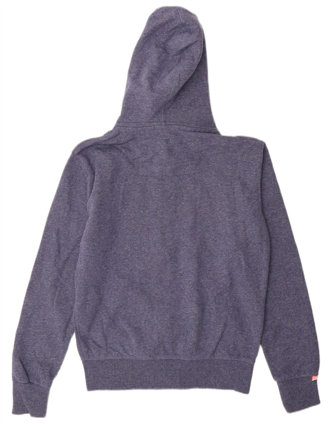 SUPERDRY Pulover cu capota cu fermoar pentru bărbați, bumbac albastru mediu