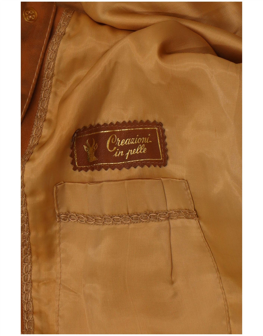Blazer Vintage pentru femei cu 3 nasturi din piele intoarsa, UK 14 Bej mediu