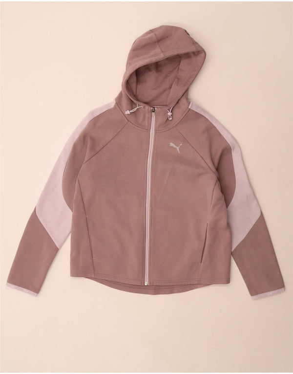 Pulover Puma pentru femei, cu fermoar, UK 14, violet mediu, bumbac color bloc
