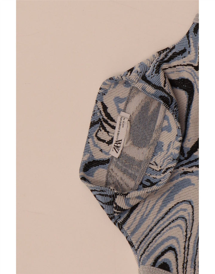 Rochie bodycon fără mâneci pentru femei Zara, cu model abstract, UK 4 XS, multicoloră