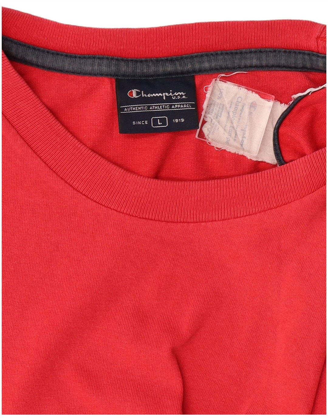 CHAMPION Mens Graphic T-Shirt Top Large Red Cotton