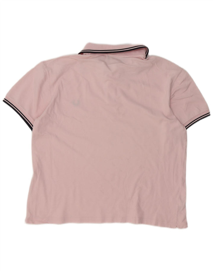 Cămașă polo Fred Perry pentru bărbați, bumbac cu dungi roz, mare