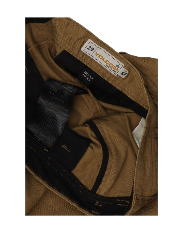 VOLCOM Mens Chino Shorts W29 Small  Khaki Polyester Vintage Volcom and Second-Hand Volcom from Messina Hembry 