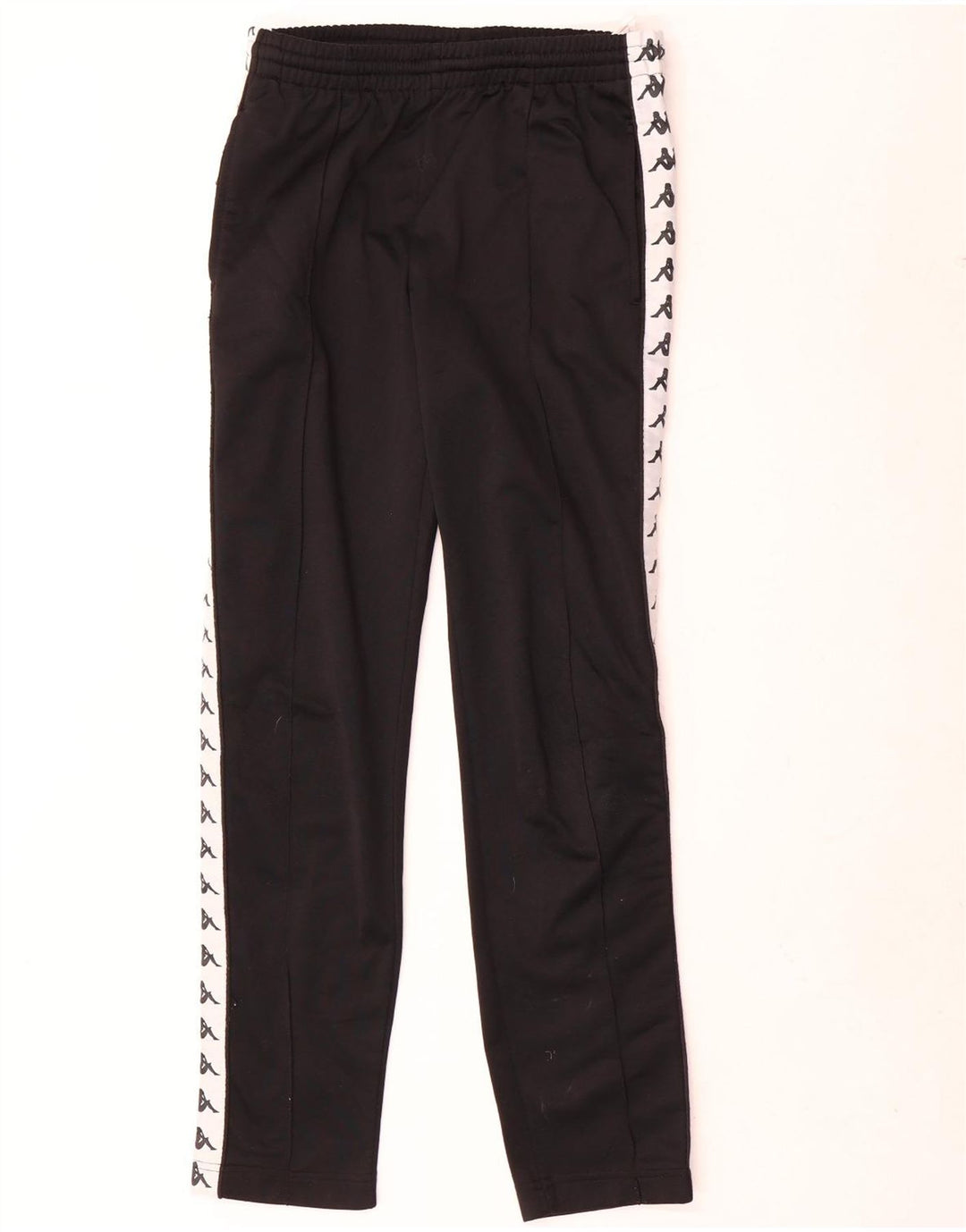 Pantaloni de trening cu grafică pentru bărbați Kappa, negru, poliester color bloc