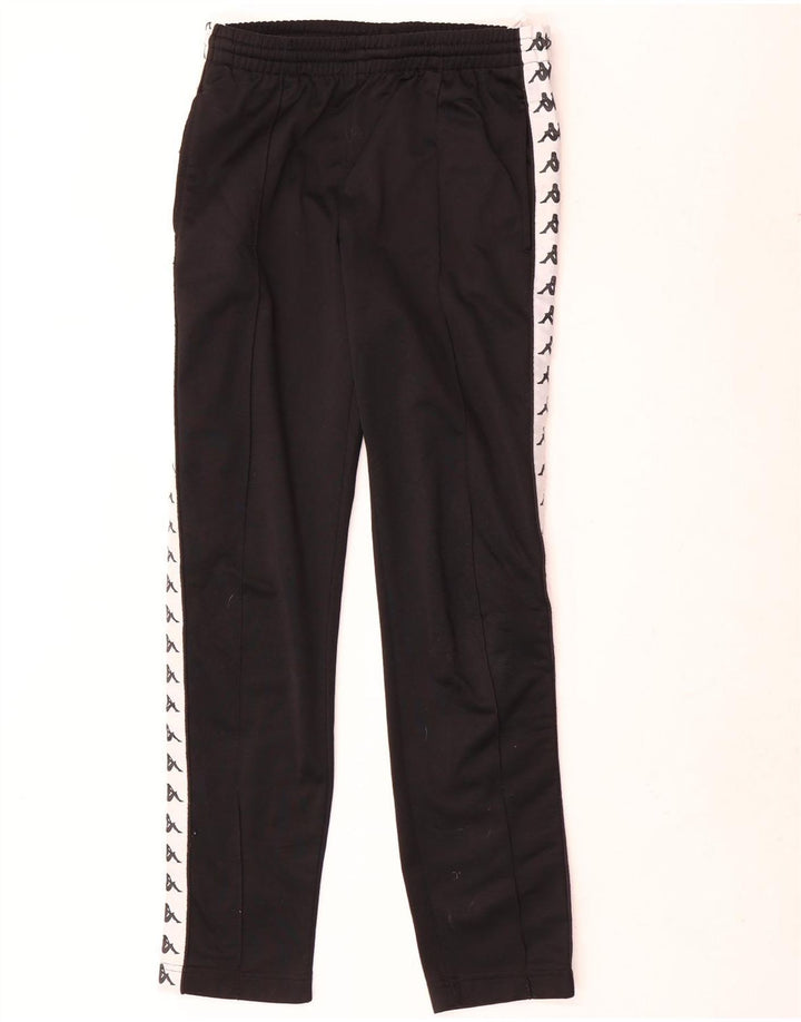 Pantaloni de trening cu grafică pentru bărbați Kappa, negru, poliester color bloc