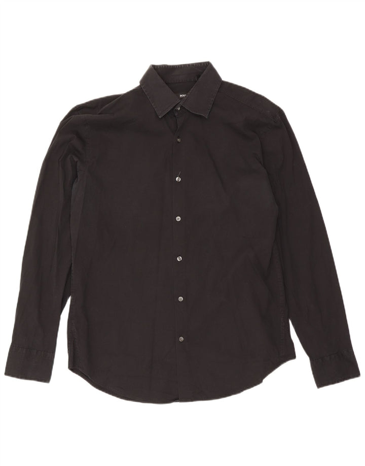 Cămașă pentru bărbați Hugo Boss Slim Fit Mărimea 41 16 Mare Neagră