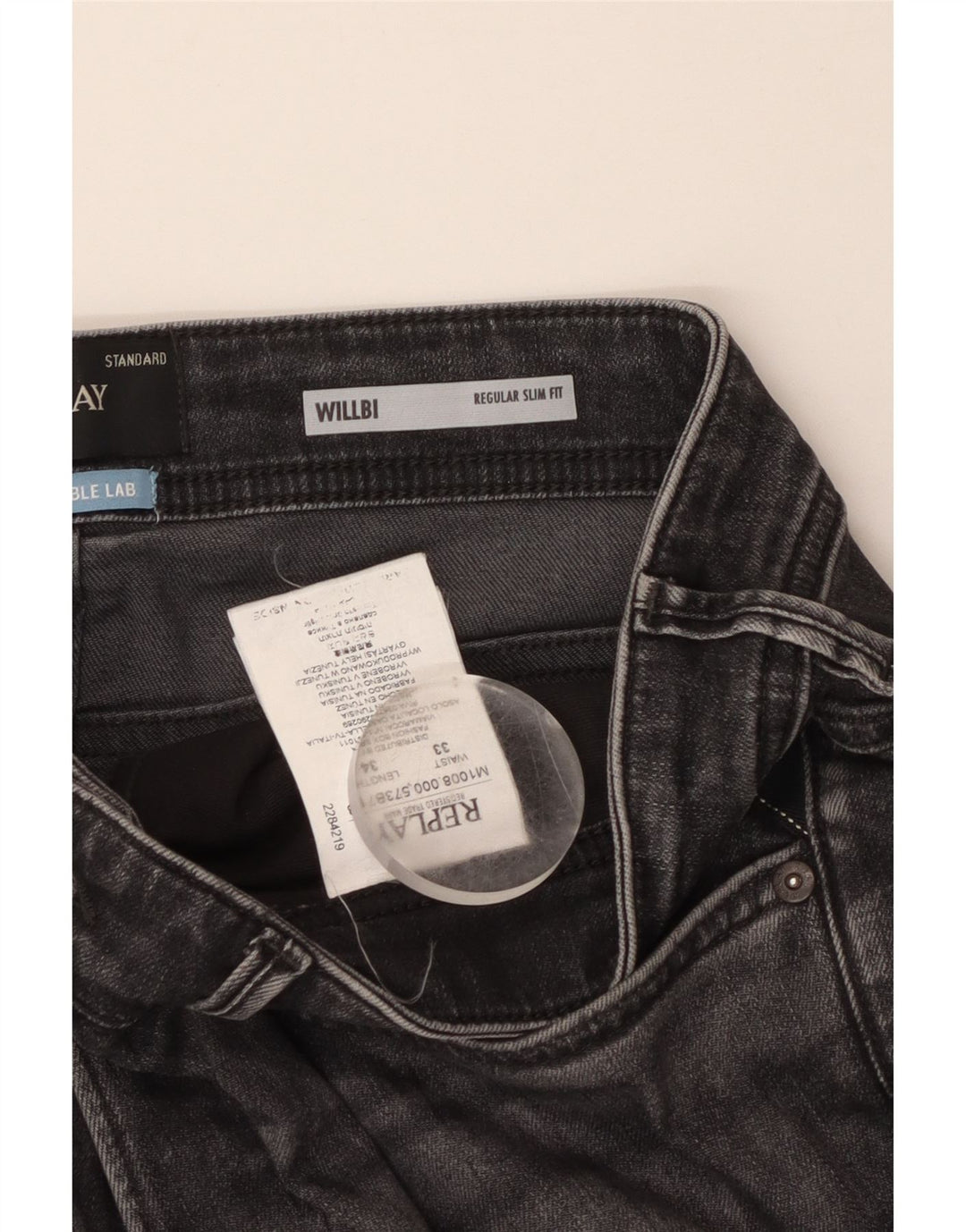 REPLAY Blugi pentru bărbați Willbi Regular Slim W33 L34 bumbac gri