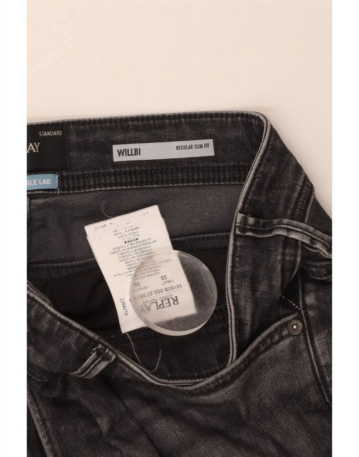 REPLAY Blugi pentru bărbați Willbi Regular Slim W33 L34 bumbac gri