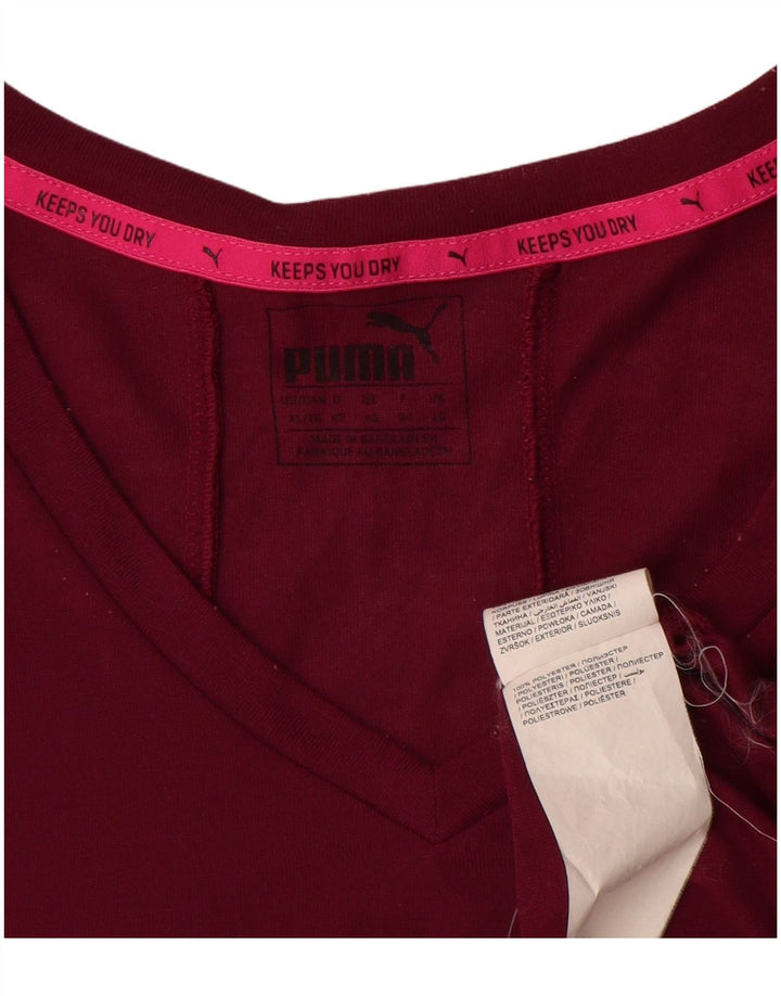 Tricou Puma Femei Top UK 16 Large Burgundy Poliester
