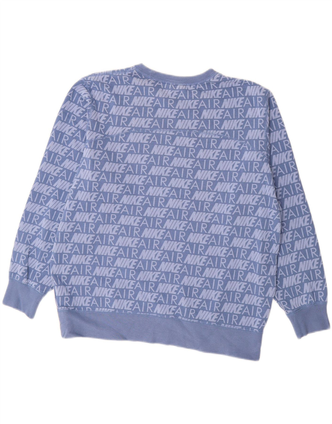 Pulover supradimensionat NIKE Graphic pentru femei UK 14 Bumbac albastru mediu