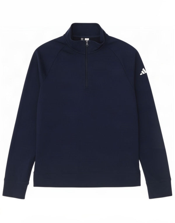 Adidas Boys Zip Neck Pullover Trening Top 13-14 ani Bumbac bleumarin