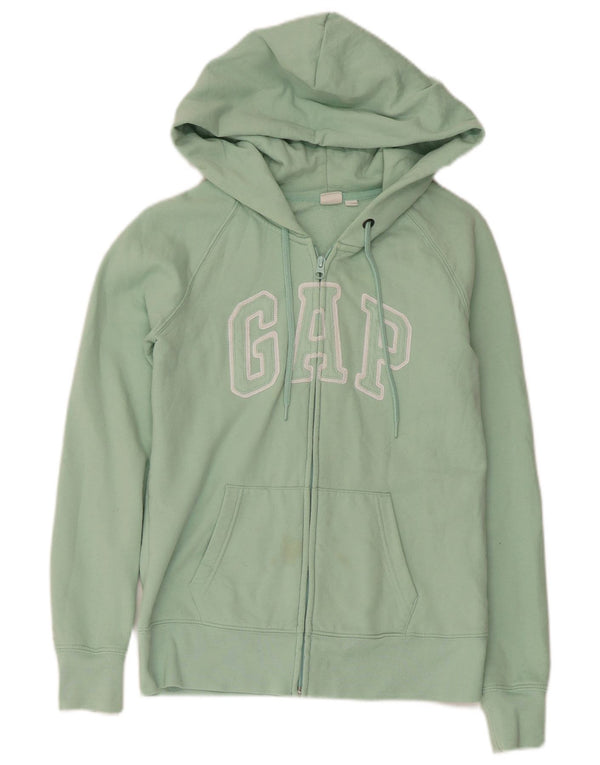 Gap Pulover cu glugă cu fermoar pentru femei UK 10 Small Green Bumbac