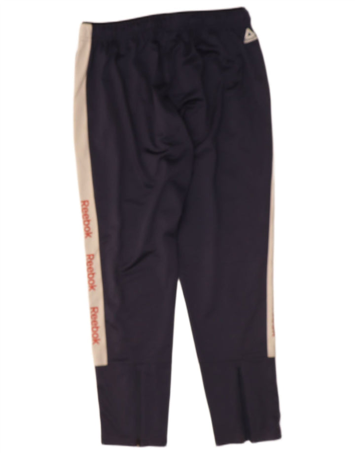 REEBOK Mens Tracksuit Trousers XL Navy Blue Colourblock Polyester