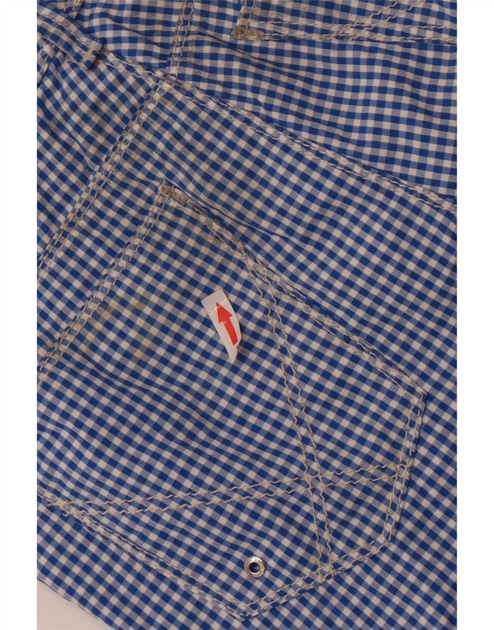 Pantaloni scurti chino Roy Rogers pentru băieți 11-12 ani W26 poliamidă vichy albastru