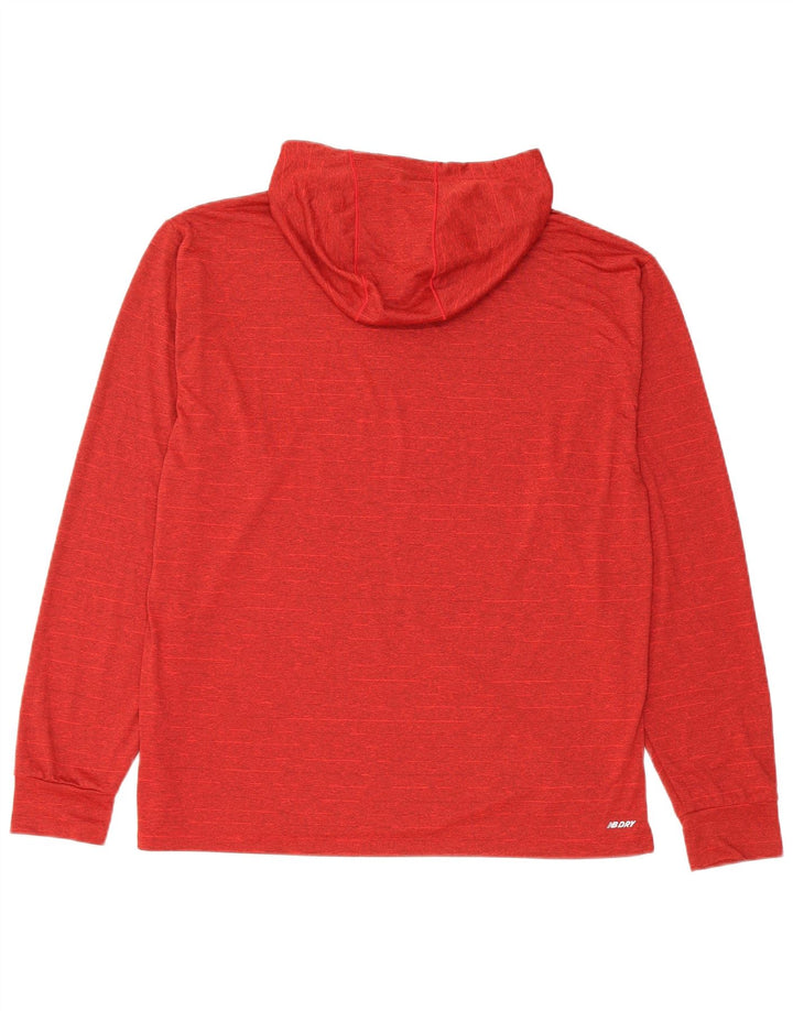Pulover cu glugă New Balance pentru femei UK 14 Poliester roșu mediu