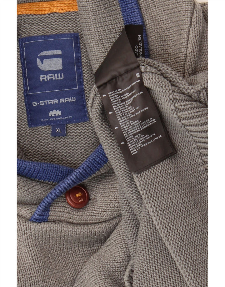 Pulover pentru bărbați G-Star cu gât șal, bumbac XL, gri
