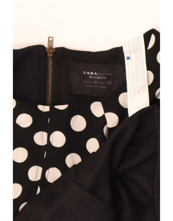 Rochie de damă Zara Marea Britanie 12 Poliester cu buline negru mediu