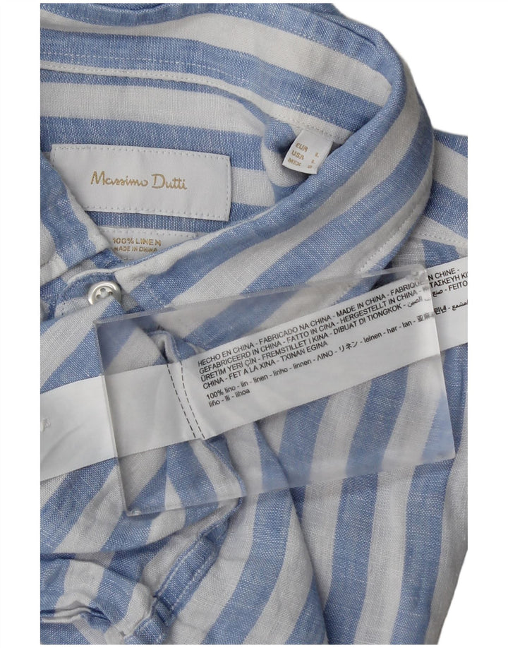 Cămașă Massimo Dutti pentru bărbați, in dungi mari, albastre