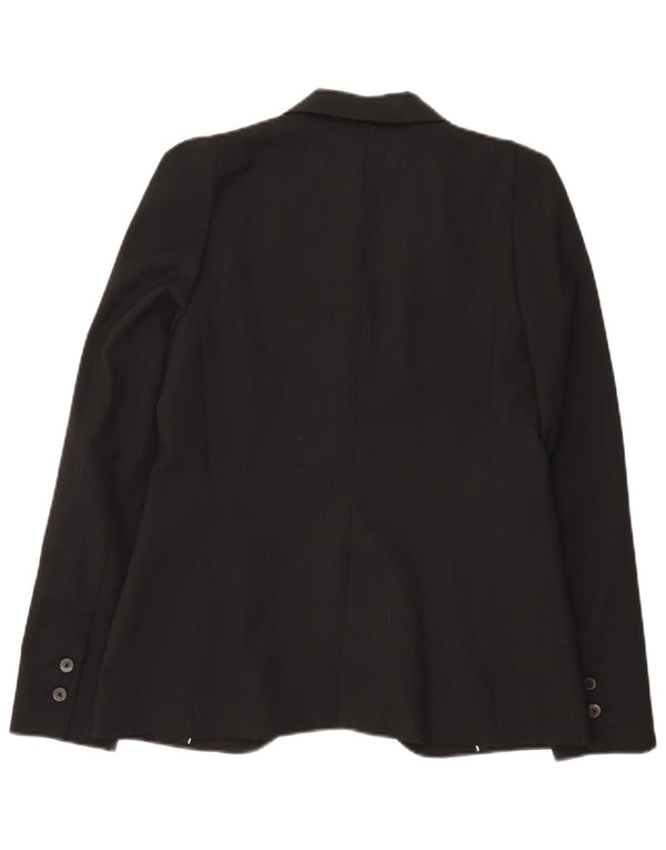 Zara Womens 1 Button Blazer Jacket UK 10 Small Black Polyester