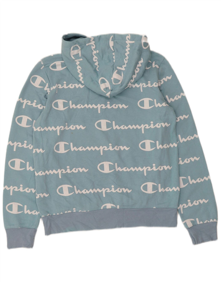 Pulover cu glugă cu grafic pentru femei CHAMPION UK 12 Medium Blue