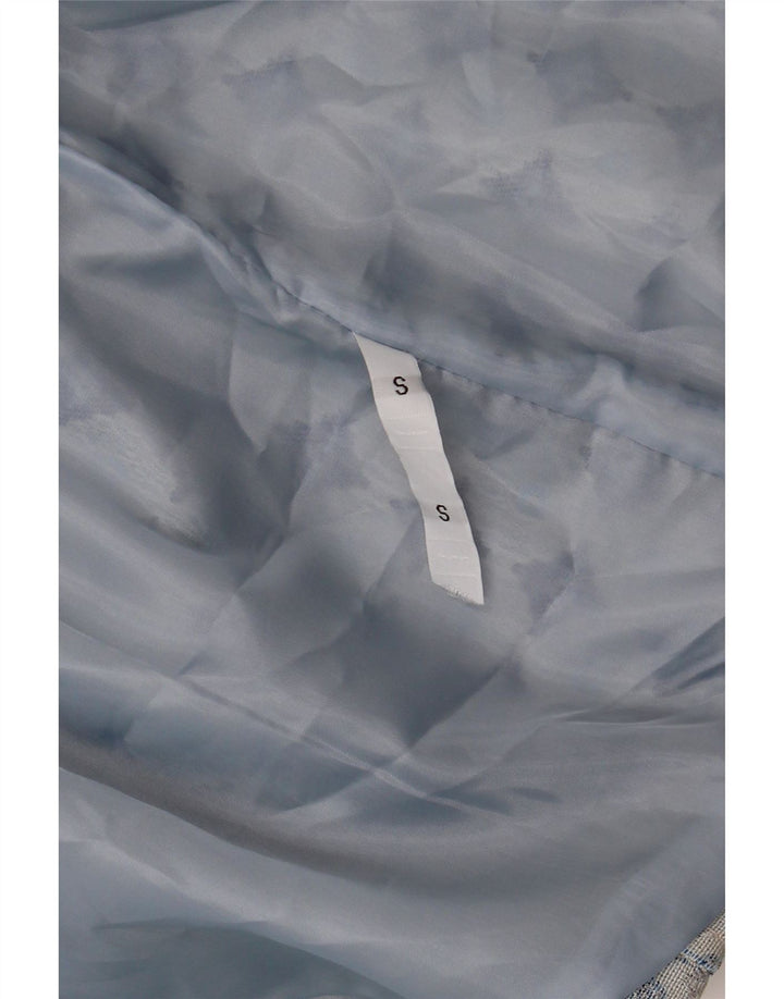 Jachetă Bolero pentru femei VINTAGE cu mâneci 3/4 UK 10 Small Blue Geometric