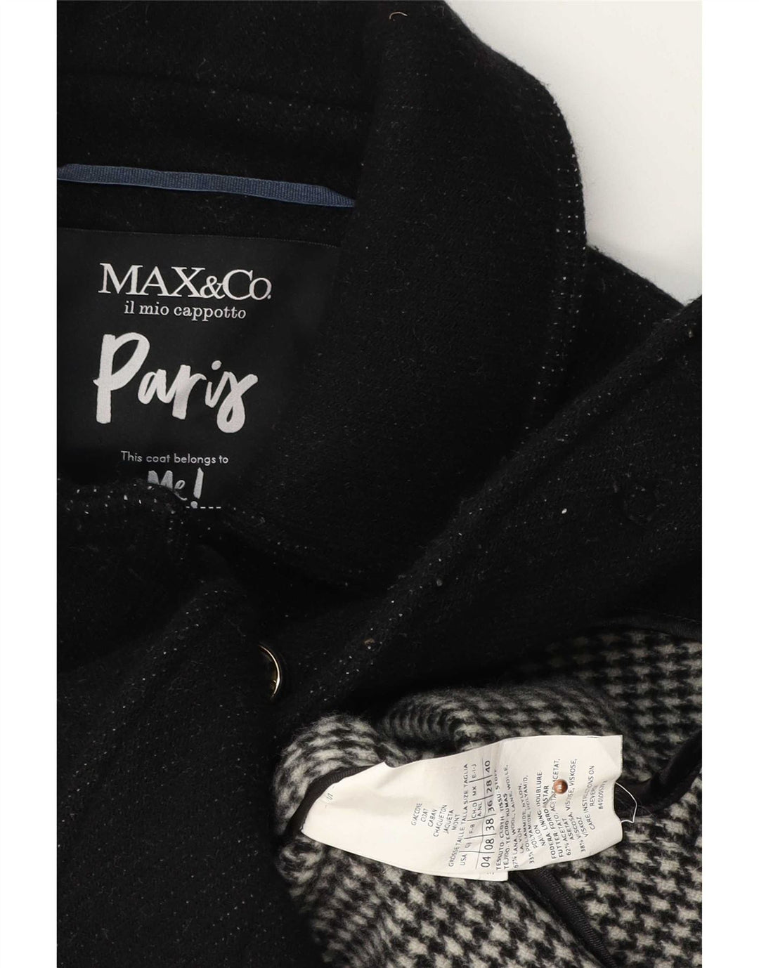 Max&Co. Pardesiu de damă UK 8 mic din lână neagră