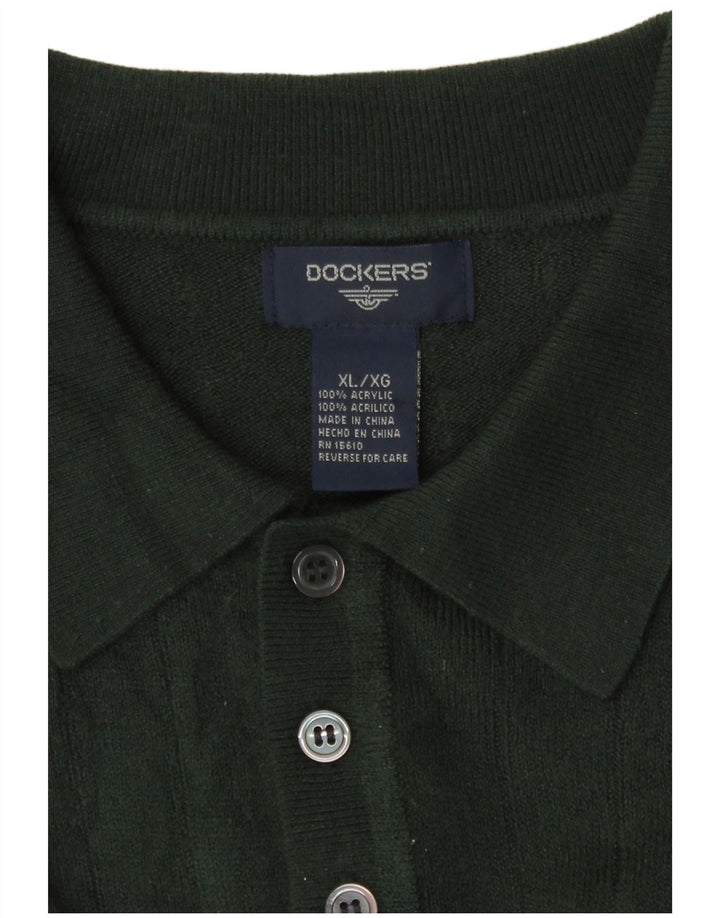 Pulover Dockers pentru bărbați, cu gât polo, XL, verde acrilic