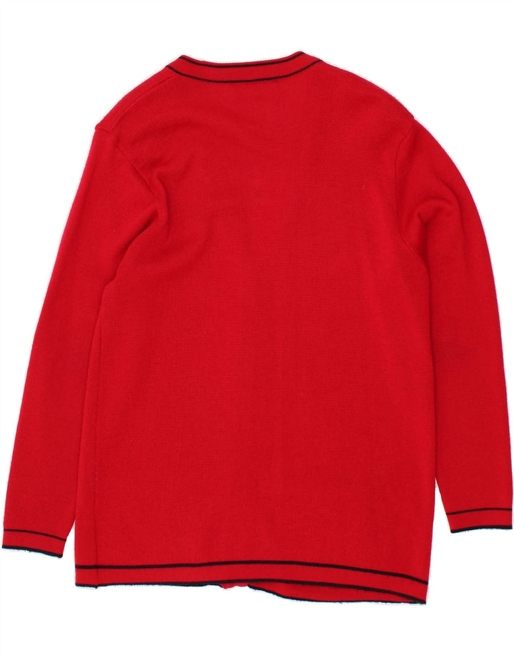 THE CASTLE COLLECTION Womens Longline Cardigan Sweater UK 12 Medium Red Vintage The Castle Collection and Second-Hand The Castle Collection from Messina Hembry 