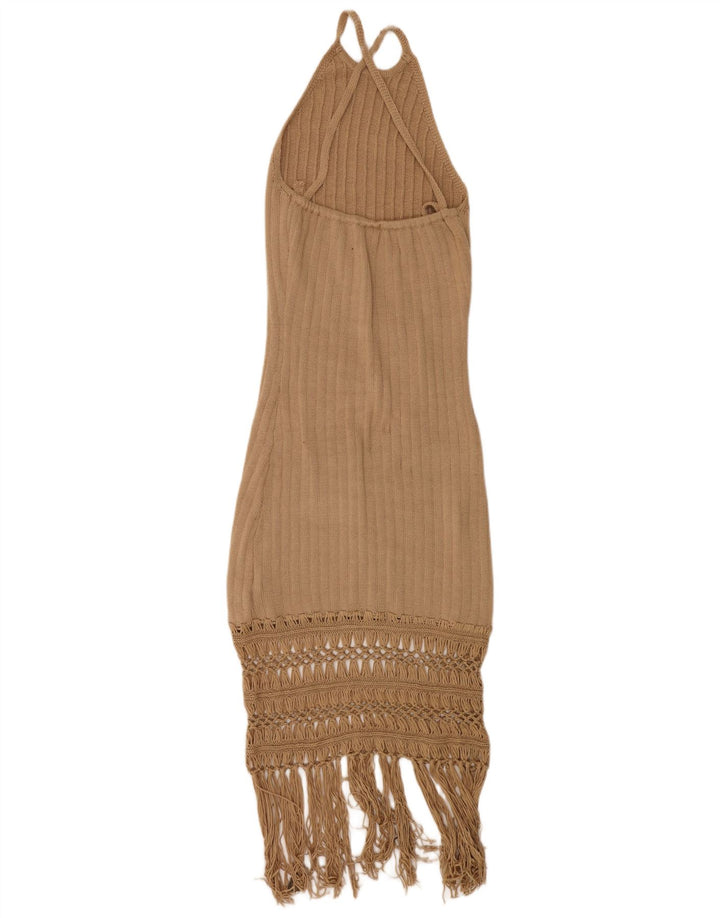 Rochie pentru femei Shein tricot Halter UK 14 mare, bej, poliester