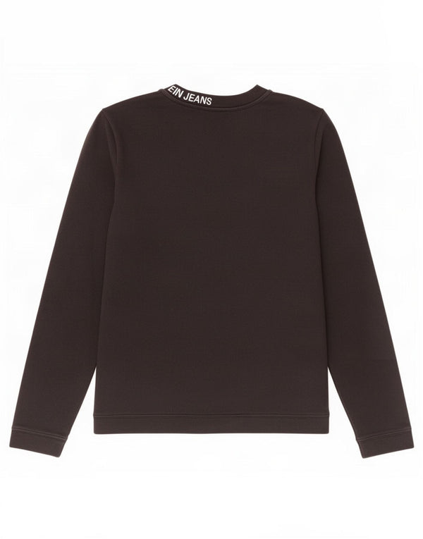 Calvin Klein Jeans Top grafic pentru femei cu mânecă lungă UK 10 Bumbac negru mic